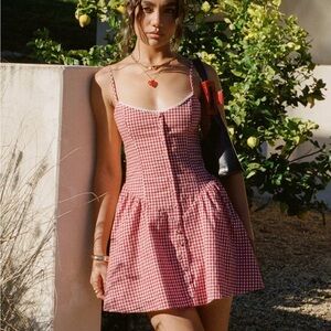 Princess Polly Toulouse Mini Dress Red Gingham